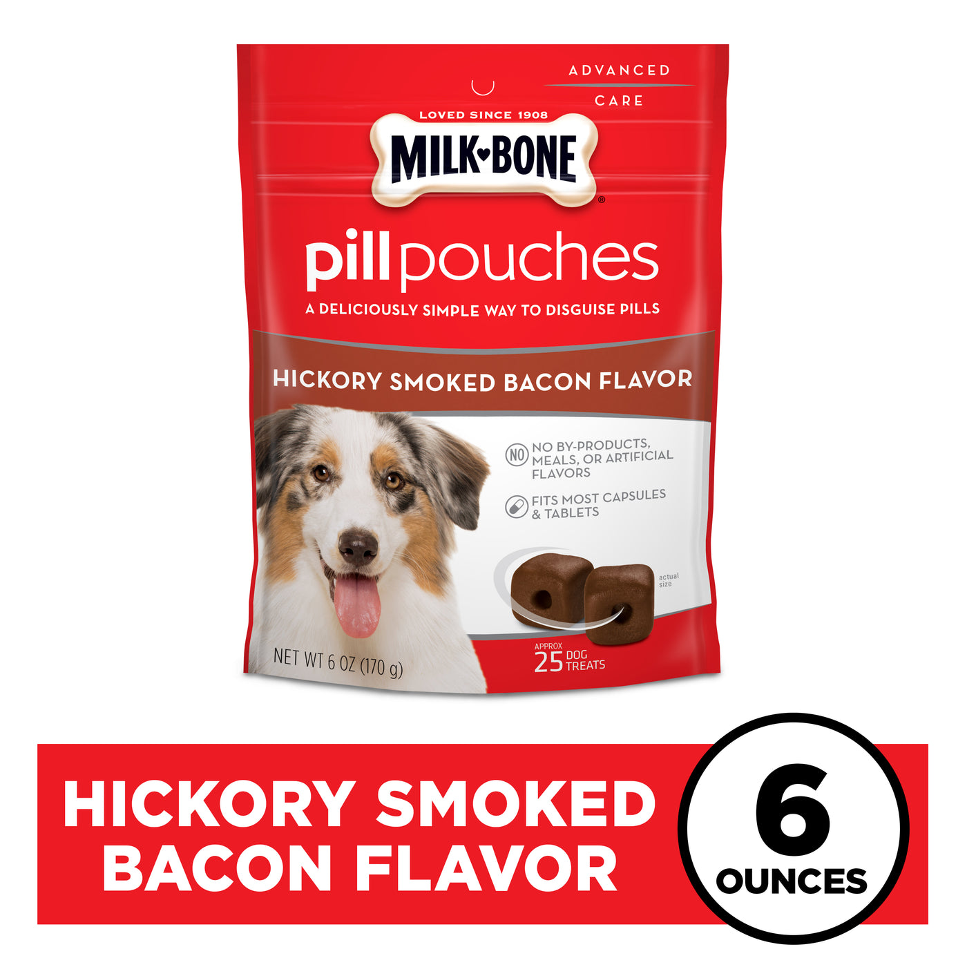 Milk-Bone Pill Pouches Hickory Smoked Bacon Flavor Dog Treats, 6 oz, Banner Image