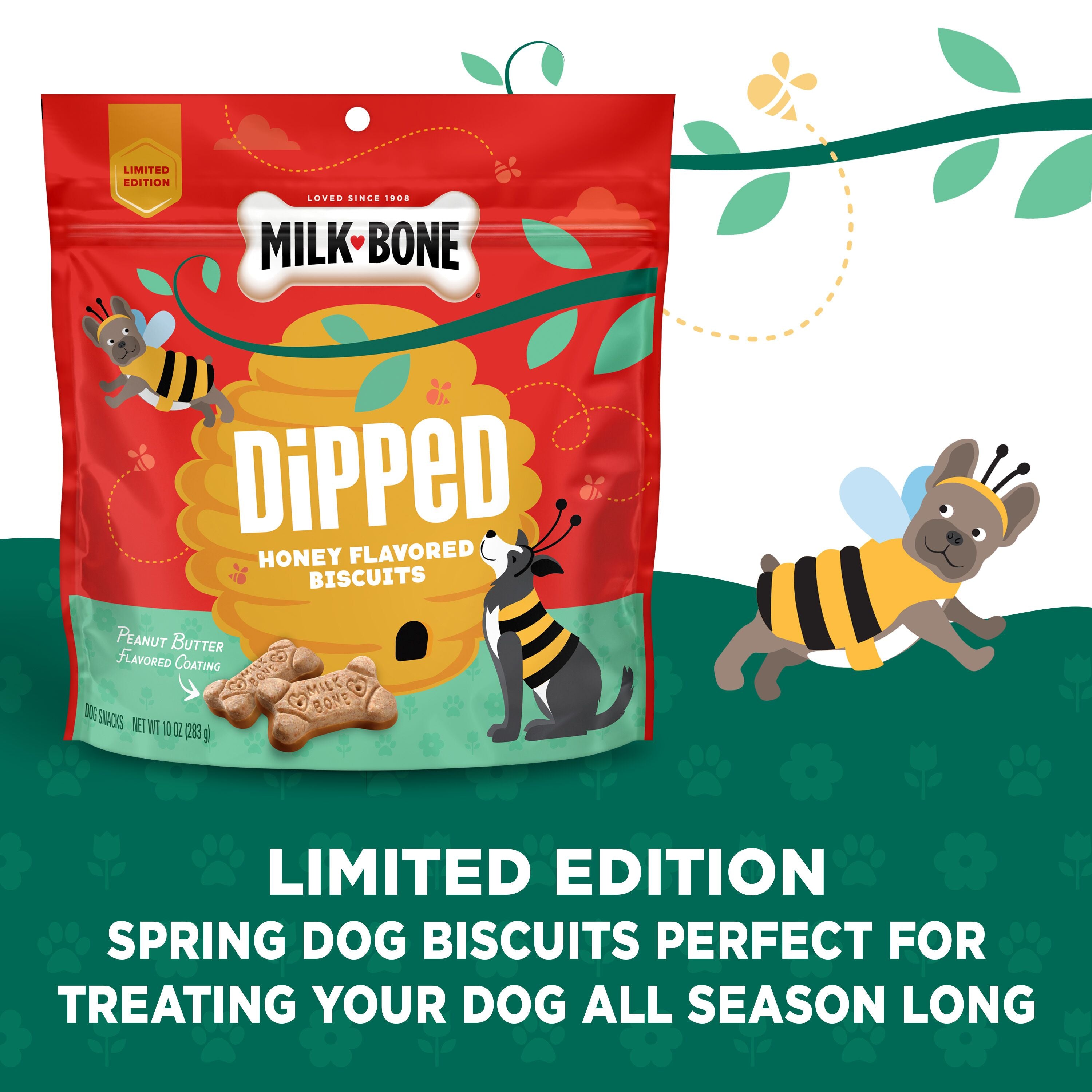 Milk-Bone Dipped Honey Flavored Biscuits With Peanut Butter Flavored Coating, 10 oz