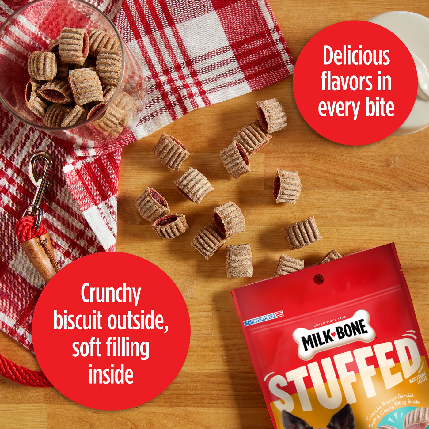 Milk-Bone Stuffed Dog Biscuits With Real Bacon and Beef, 10 oz