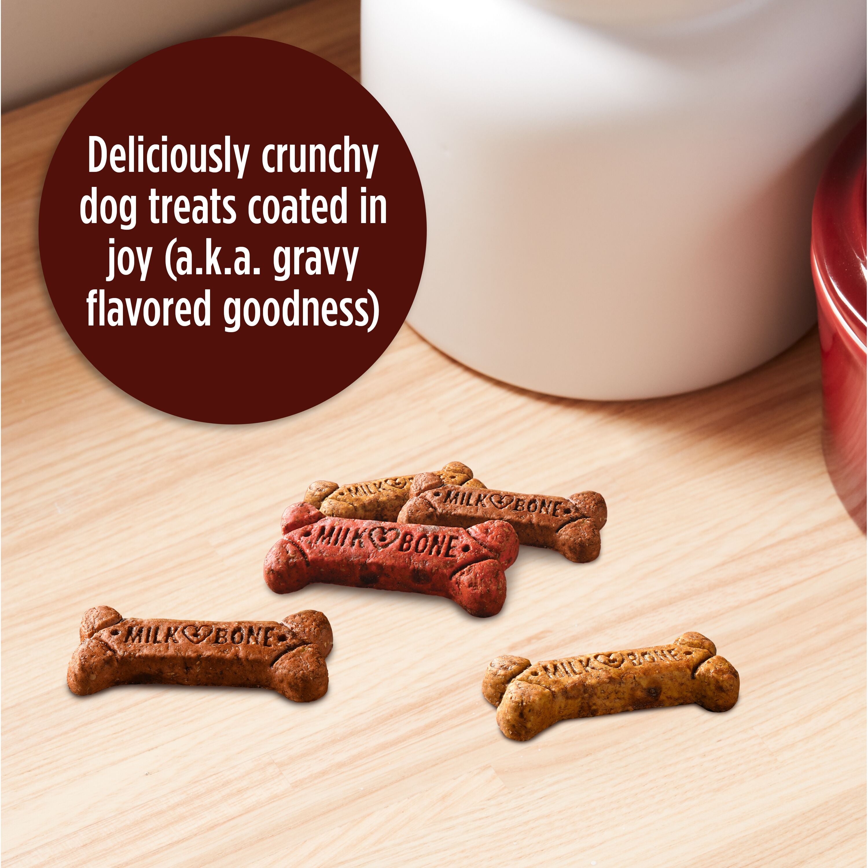 Milk-Bone GravyBones Dog Biscuits, Small Dog Treats, 60 oz, Product Close Up