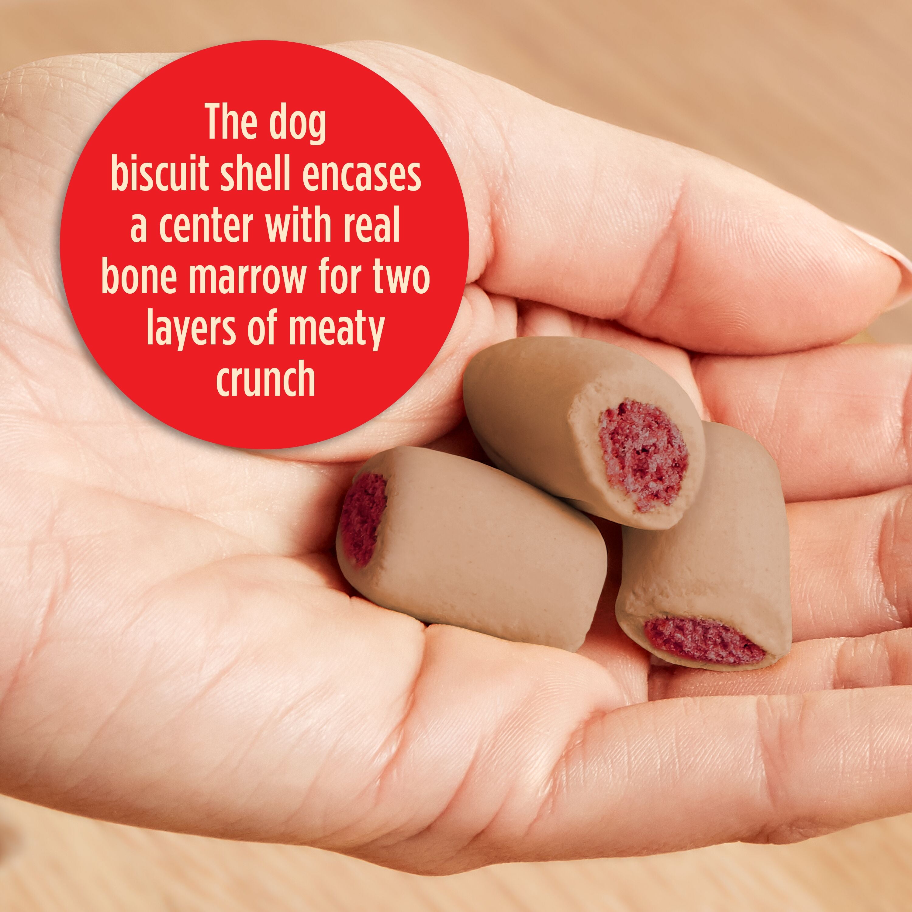 Milk-Bone MaroSnacks Bacon Flavor Small Dog Treats With Bone Marrow, 40 oz, Product Close Up