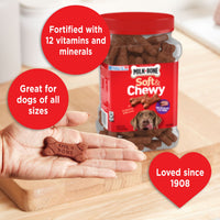 Milk-Bone Soft and Chewy Dog Treats, Beef and Filet Mignon Recipe With Chuck Roast, 25 oz