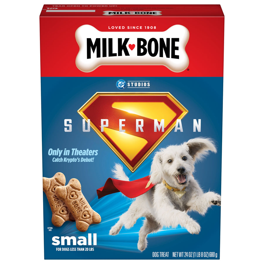 Milk-Bone Original Dog Biscuits, Small Dog Treats, Limited-Edition Superman Movie Box, 24 oz