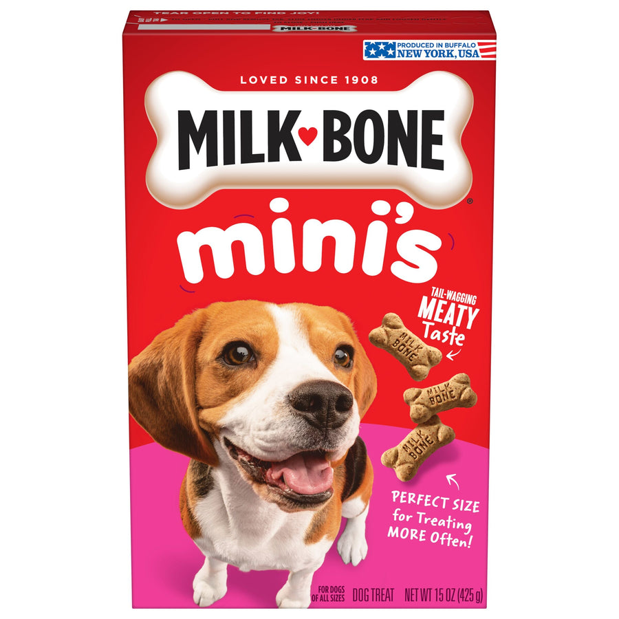 Milk-Bone Original Mini Dog Biscuits, Crunchy Dog Treats, 15 oz, Front of Pack