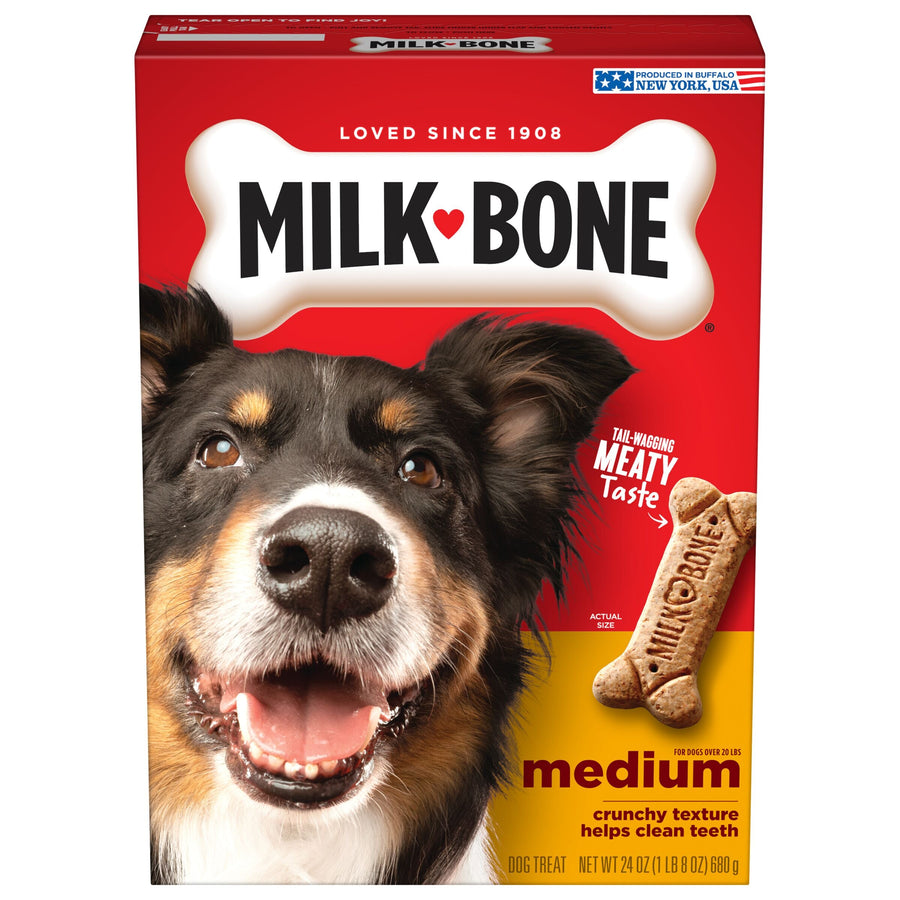 Milk-Bone Original Dog Biscuits, Medium Crunchy Dog Treats, 24 oz, Front of Pack