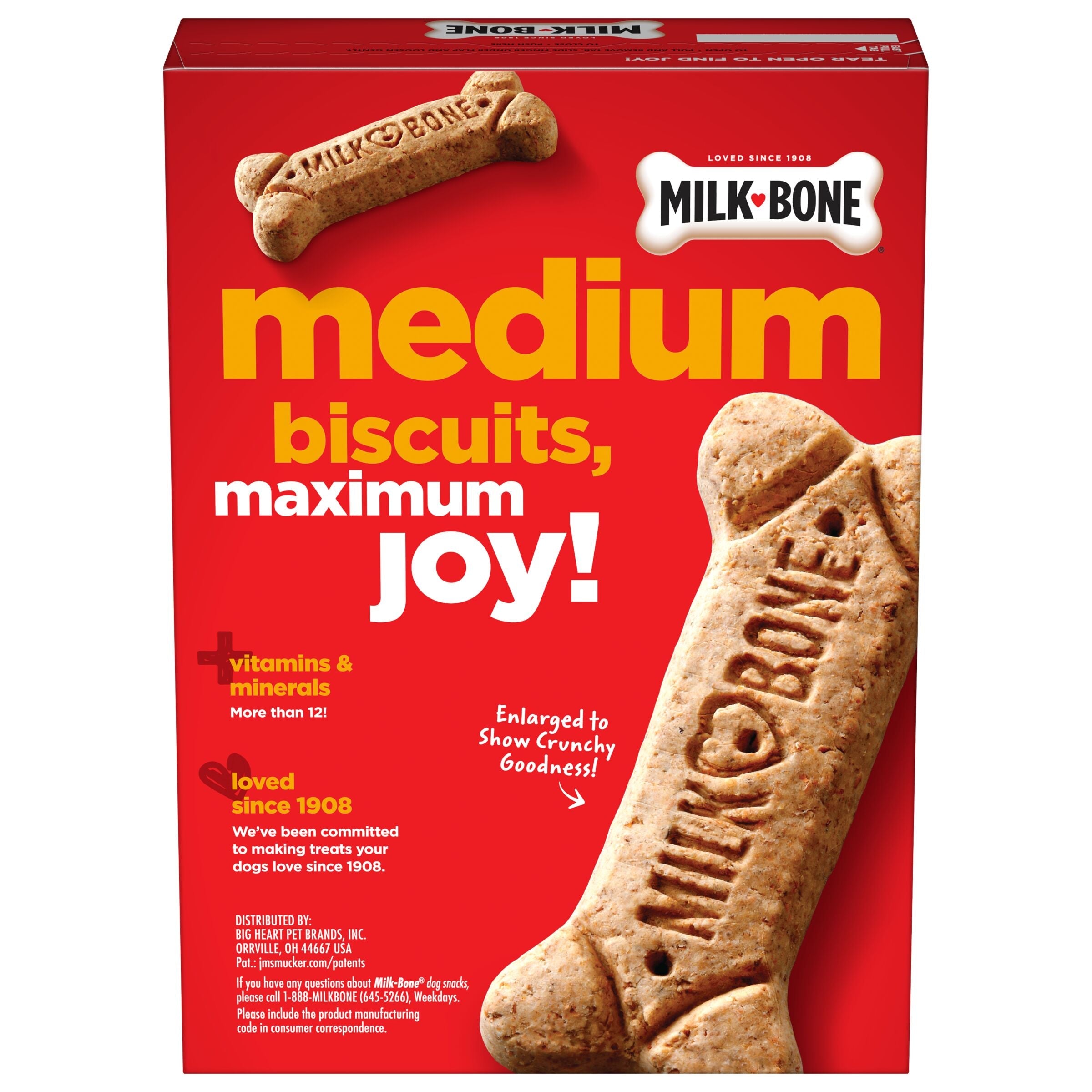 Milk-Bone Original Dog Biscuits, Medium Crunchy Dog Treats, 24 oz, Back of Pack