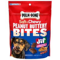 Milk-Bone Peanut Buttery Bites Soft Dog Treats With Jif Peanut Butter & Bacon