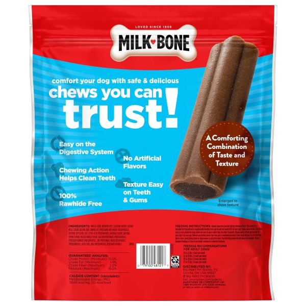 Milk-Bone Comfort Chews, Dog Chews with Unique Chewy Texture and Real Beef, 40.8 oz, Back