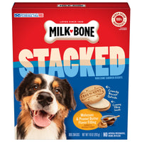 Milk-Bone Stacked Molasses and Peanut Butter Dog Treats, 10 oz, Front