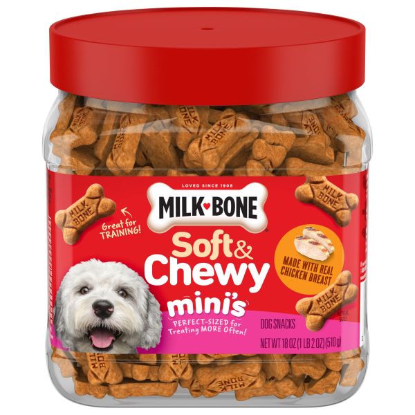 Milk-Bone Soft & Chewy Mini’s Dog Treats Made With Real Chicken, 18 oz, Front