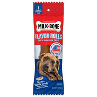 Milk-Bone Flavor Rolls Rawhide Free Chicken Doodle Dandy Dog Treats with Chicken, 2.2 oz, Front