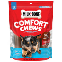 Milk-Bone Comfort Chews, Dog Chews with Unique Chewy Texture and Real Beef, 3 count, Front