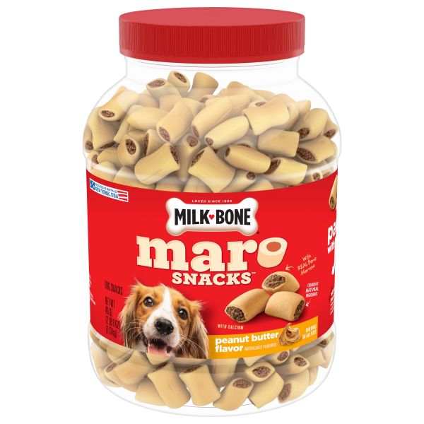 Milk-Bone MaroSnacks Peanut Butter Flavor Dog Treats With Bone Marrow, 40 oz, Front