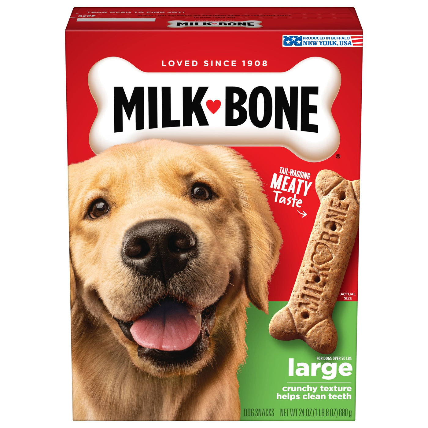 Milk-Bone Original Dog Biscuits, Large Crunchy Dog Treats, 24 oz, Front