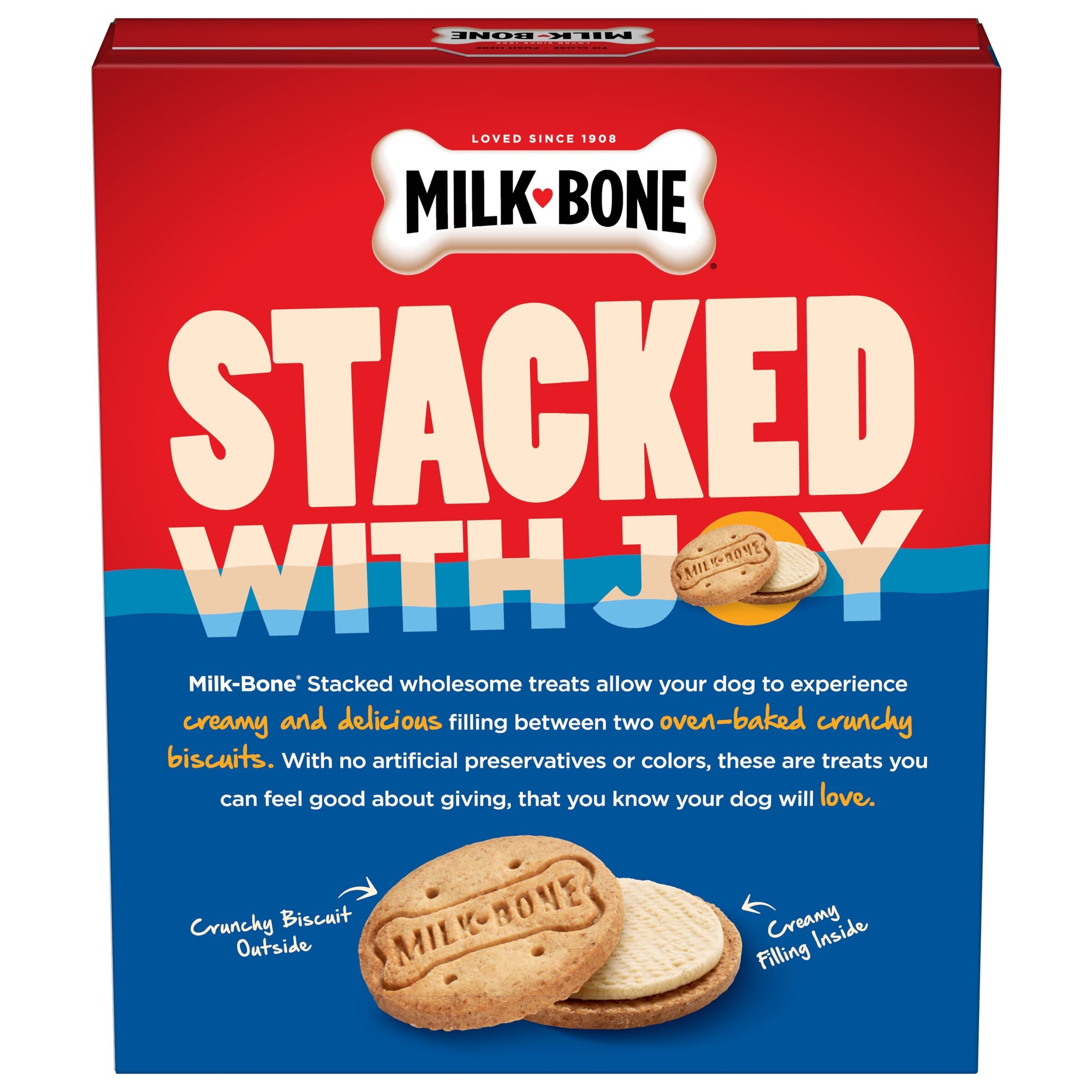 Milk-Bone Stacked Molasses and Peanut Butter Dog Treats, 10 oz, Back