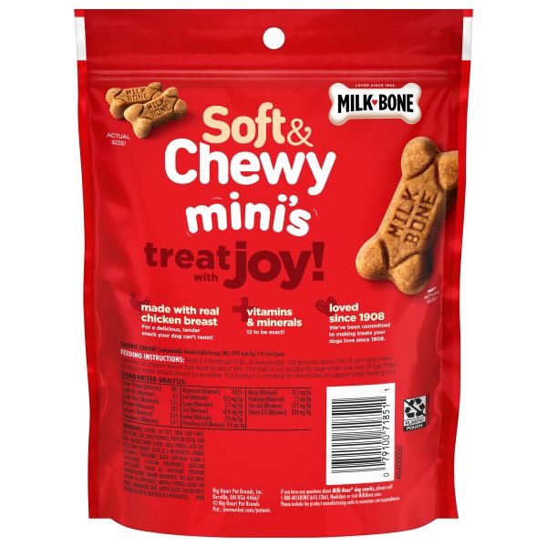 Milk-Bone Soft & Chewy Mini’s Dog Treats Made With Real Chicken, 4.5 oz, Back